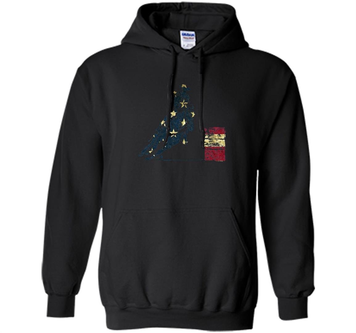 Barrel racing distressed american flag horse Hoodie