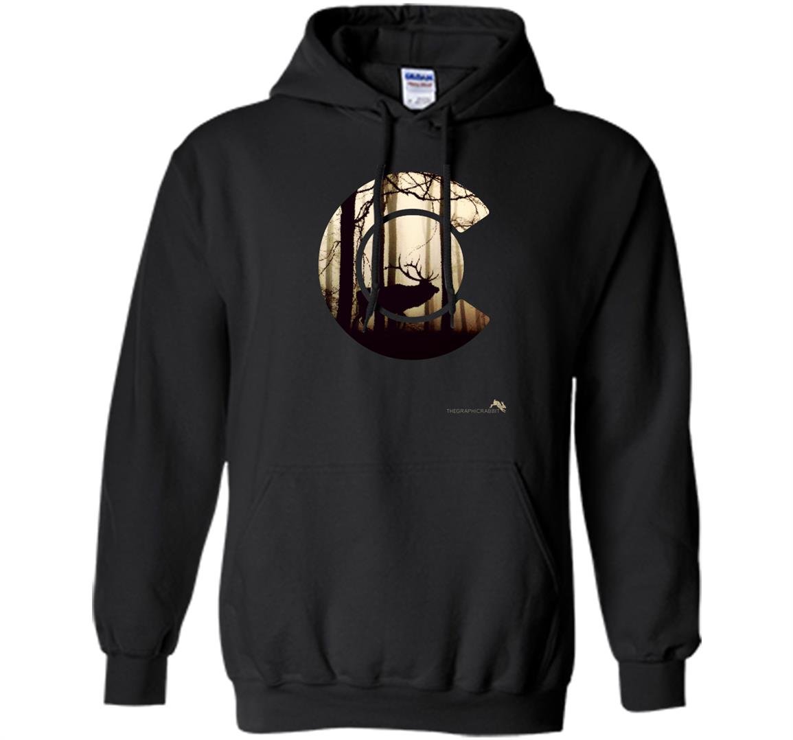 Colorado flag logo elk hunting Hoodie