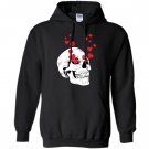 Cool and funny valentines day with skull face hearts Hoodie