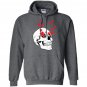 Cool and funny valentines day with skull face hearts Hoodie