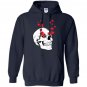 Cool and funny valentines day with skull face hearts Hoodie