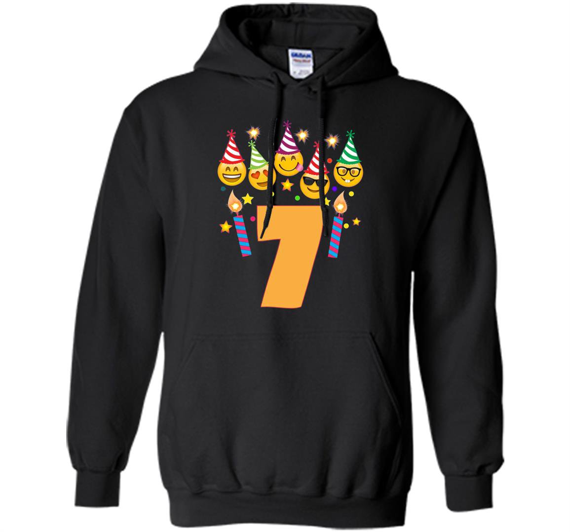Emoji birthday for 7 seven year old toddler Hoodie