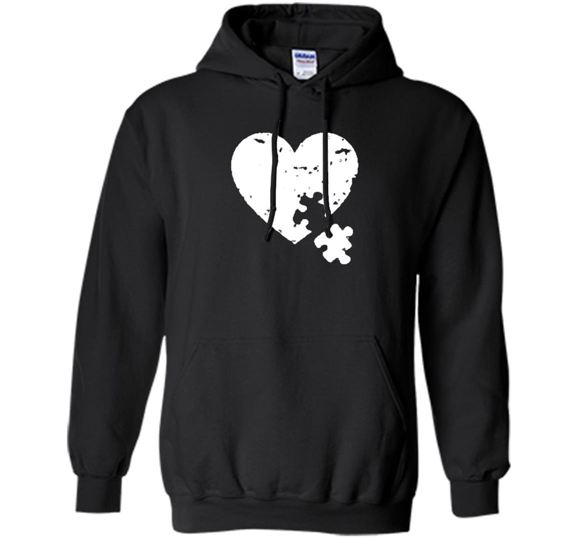Enmeng autism awareness love heart puzzle graphic tees unisex Hoodie