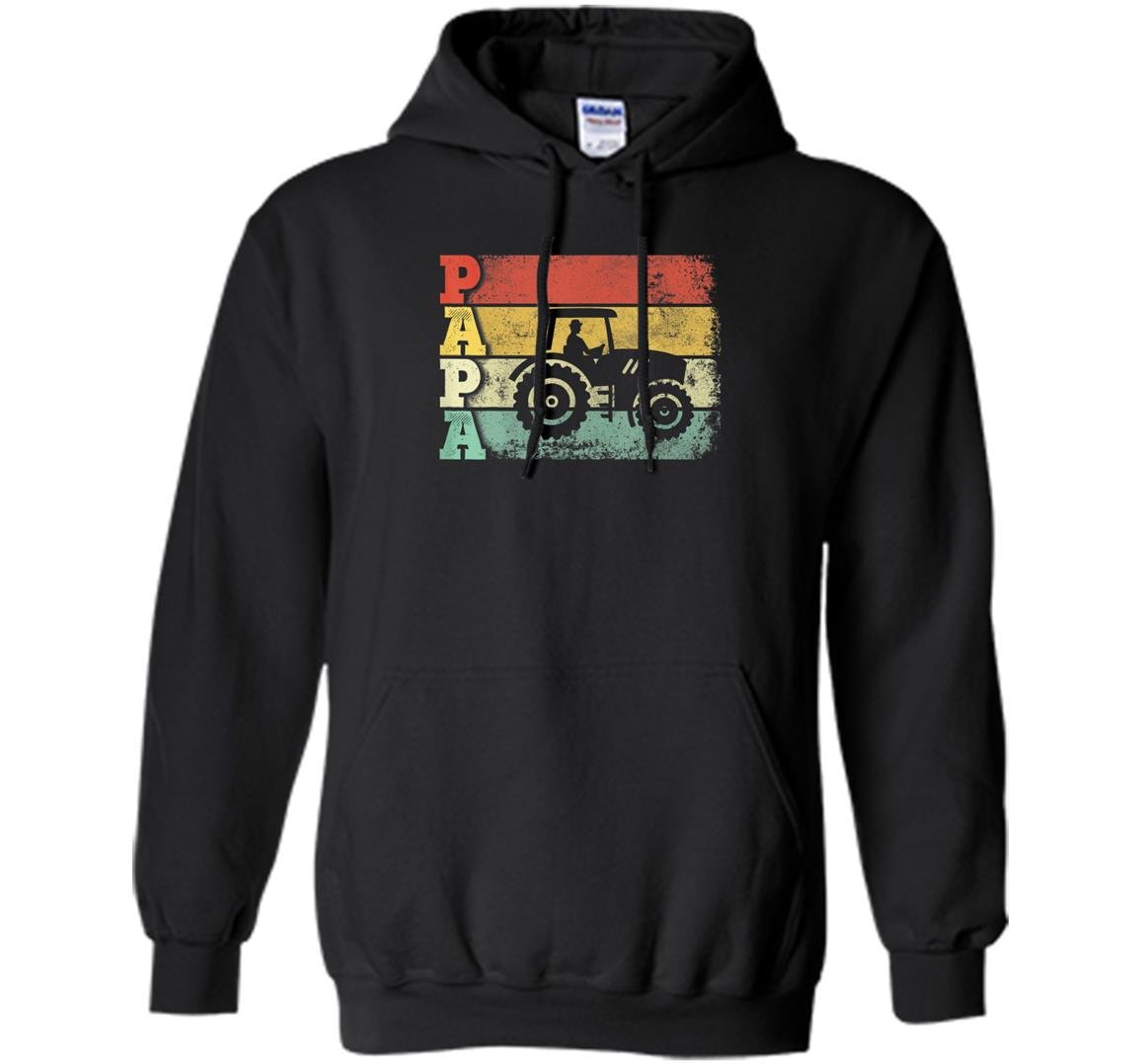 Farmer papa retro vintage farm tractor dad father gift Hoodie