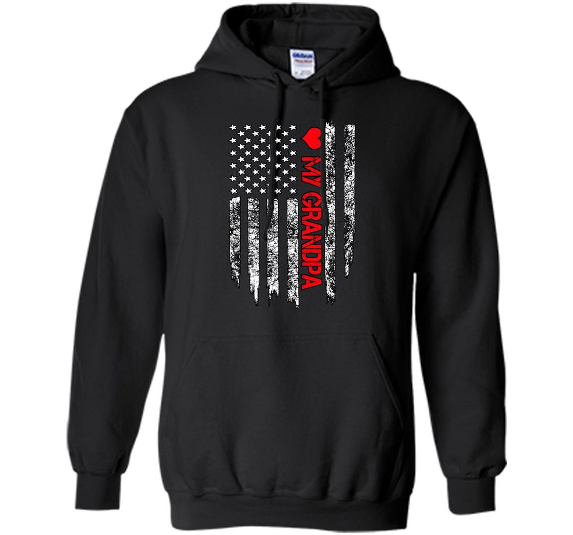 Firefighter flag love my firefighter grandpa Hoodie