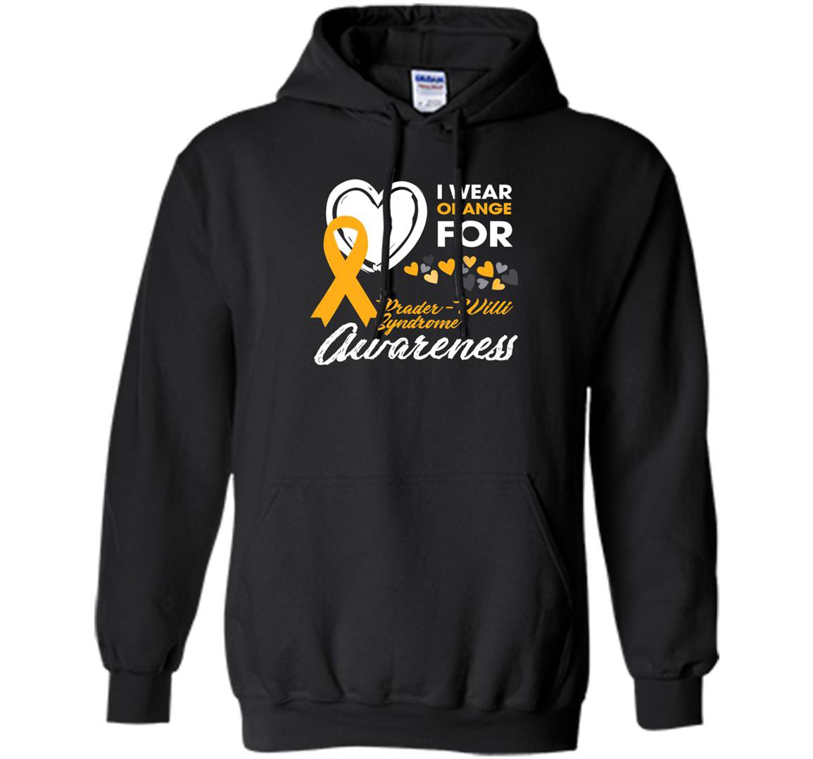 I wear orange prader willi syndrome awareness disease Hoodie