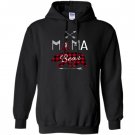 Mama bear buffalo plaid family camping bear Hoodie