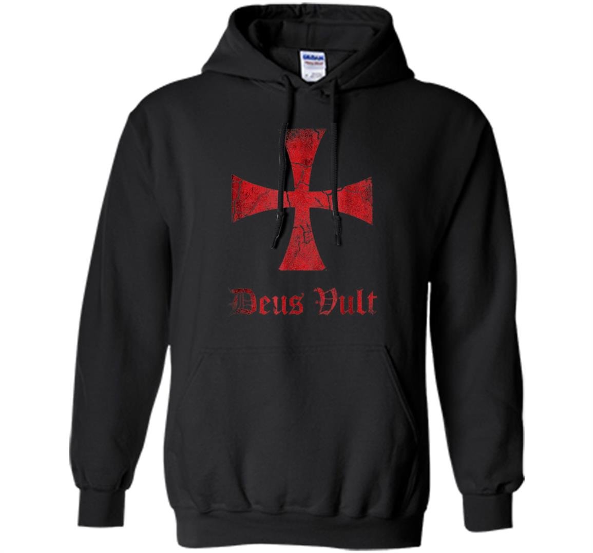 Distressed deus vult knights templar cross crusader Hoodie