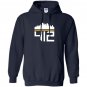 Pittsburgh skyline 412 design Hoodie