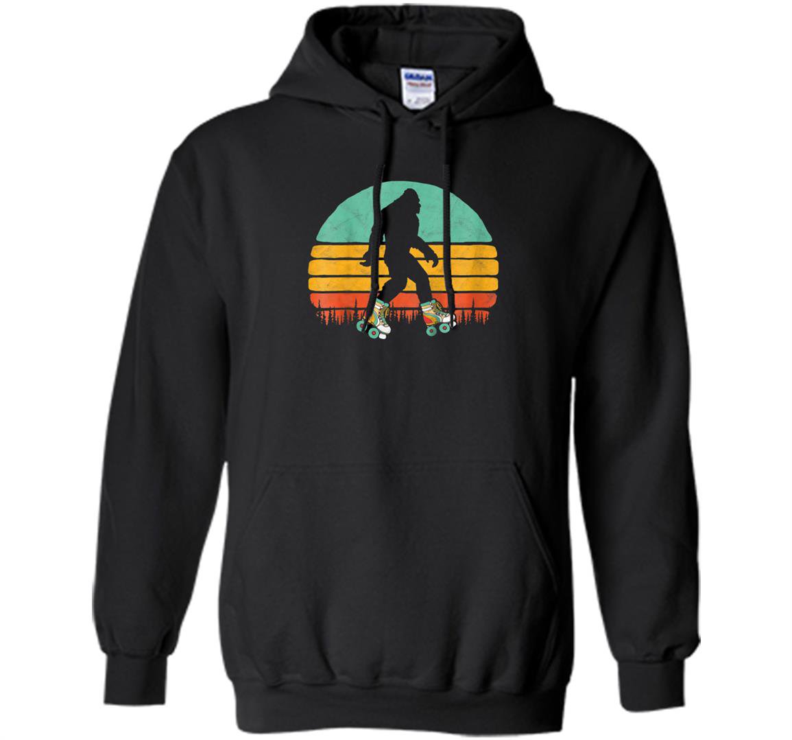 Retro bigfoot roller skating sasquatch 80s skater Hoodie