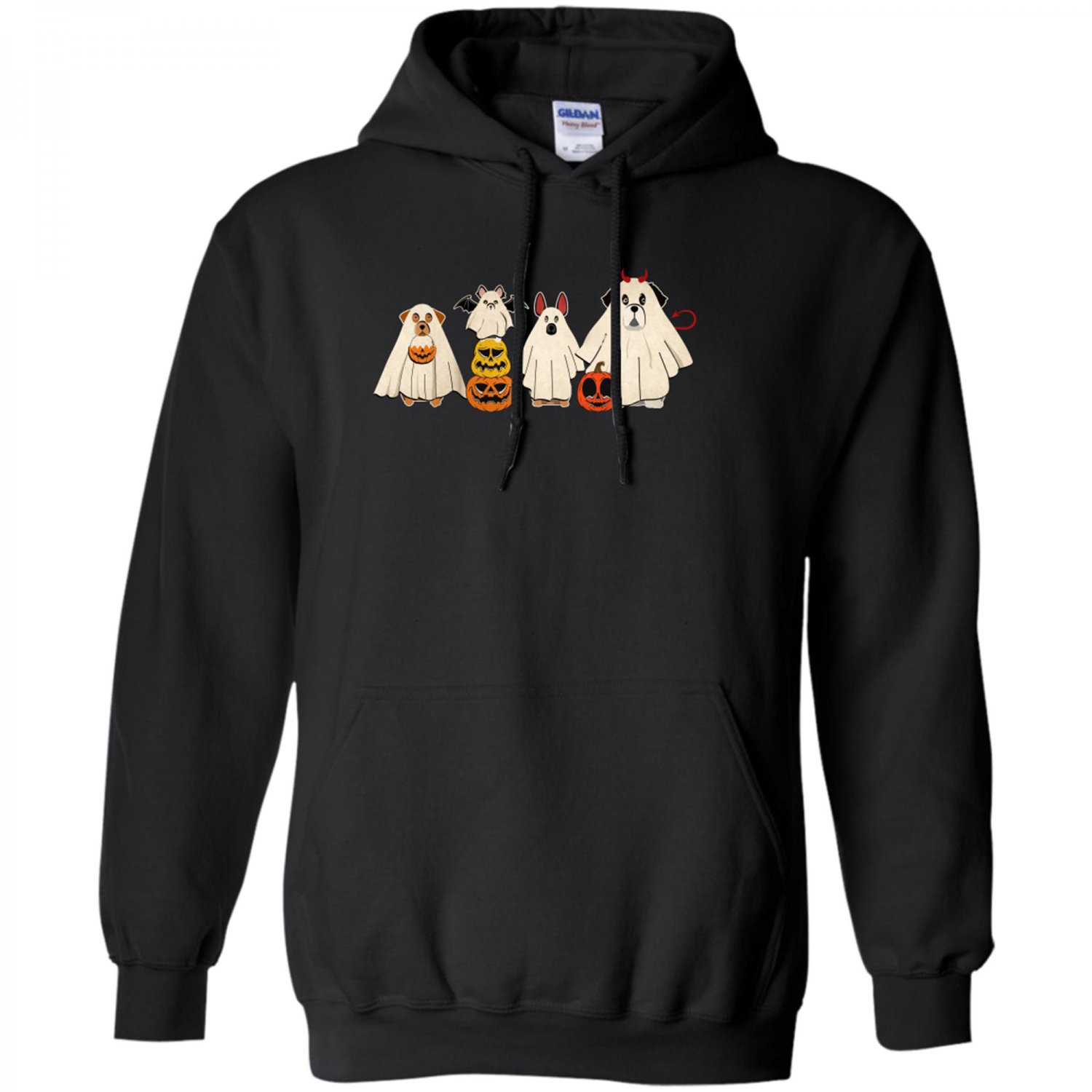 Halloween, Ghost, Halloween Dog, Ghost Dog, Happy Halloween, Retro Spooky Season Hoodie