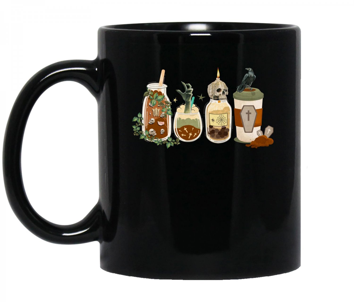 Fall Coffee, Cute Halloween, Coffee Lover , Halloween Skeleton Latte Drink Cup, Goth Skeleton Mug