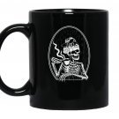 Hot Coffee Skeleton, Skeleton Drinking Coffee, Skeletons Halloween, Skull Halloween Mug