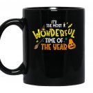 It's the Most Wonderful Time of the Year, Halloween Black Cat Pumpkin Spooky Season Mug