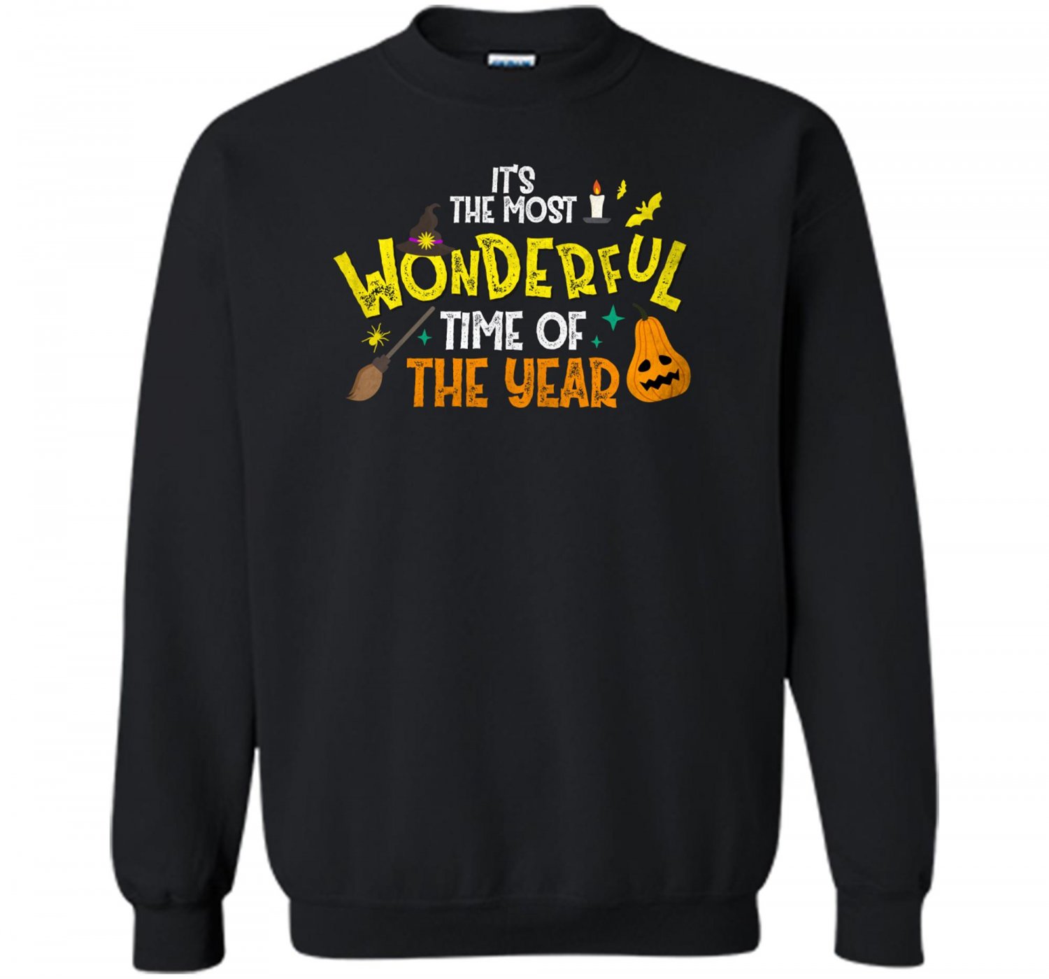 It's the Most Wonderful Time of the Year, Halloween Black Cat Pumpkin Spooky Season Sweashirt