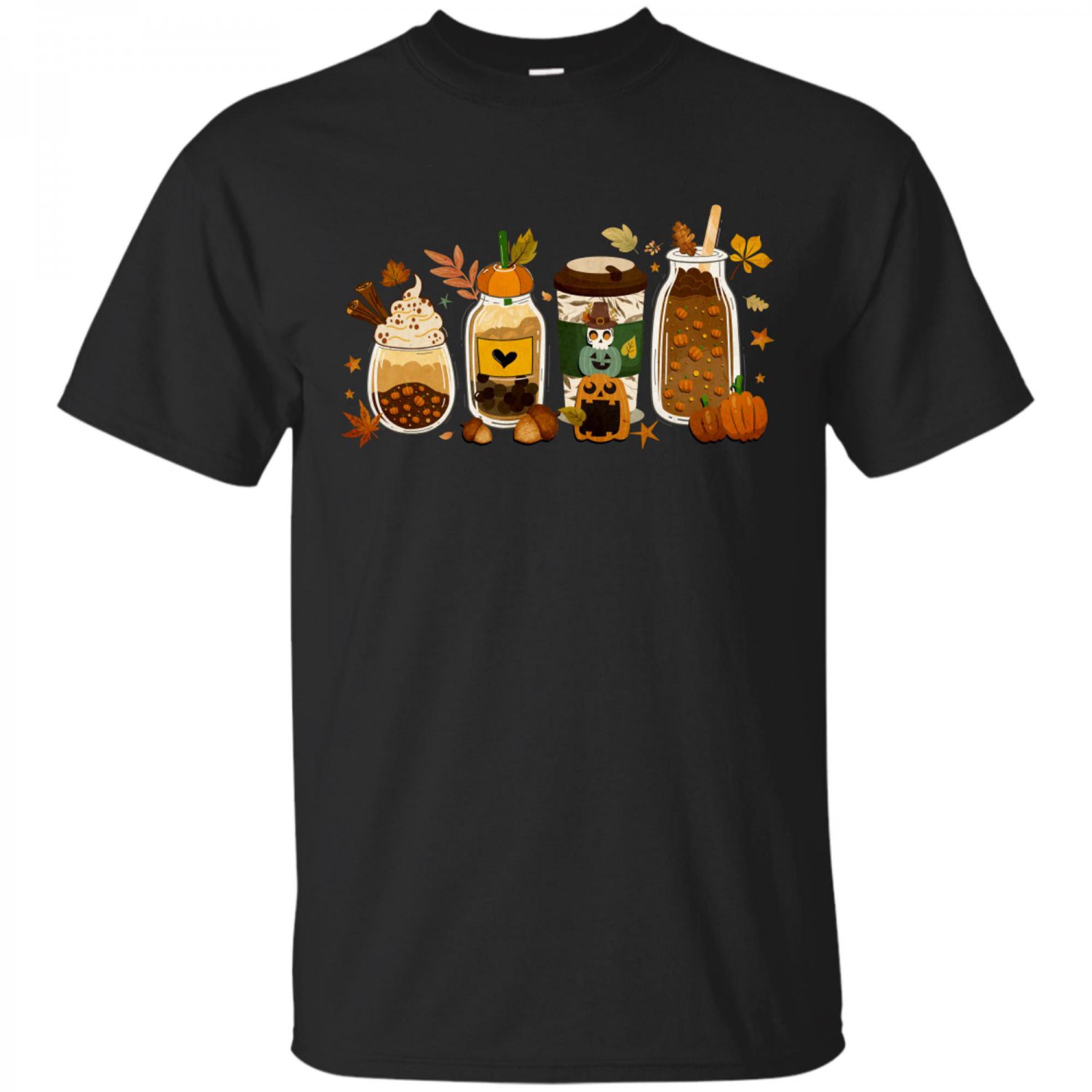 Fall Coffee, Cute Fall, Coffee Lover, Halloween Pumpkin Latte Drink Cup, Pumpkin Spice T-shirt
