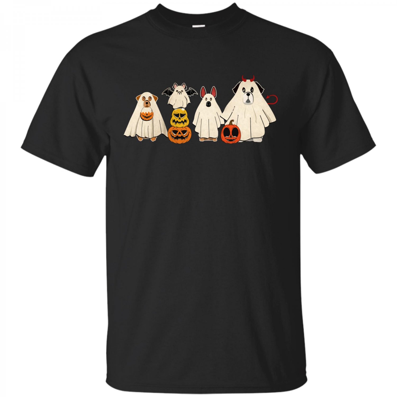 Halloween, Ghost, Halloween Dog, Ghost Dog, Happy Halloween, Retro Spooky Season T-shirt