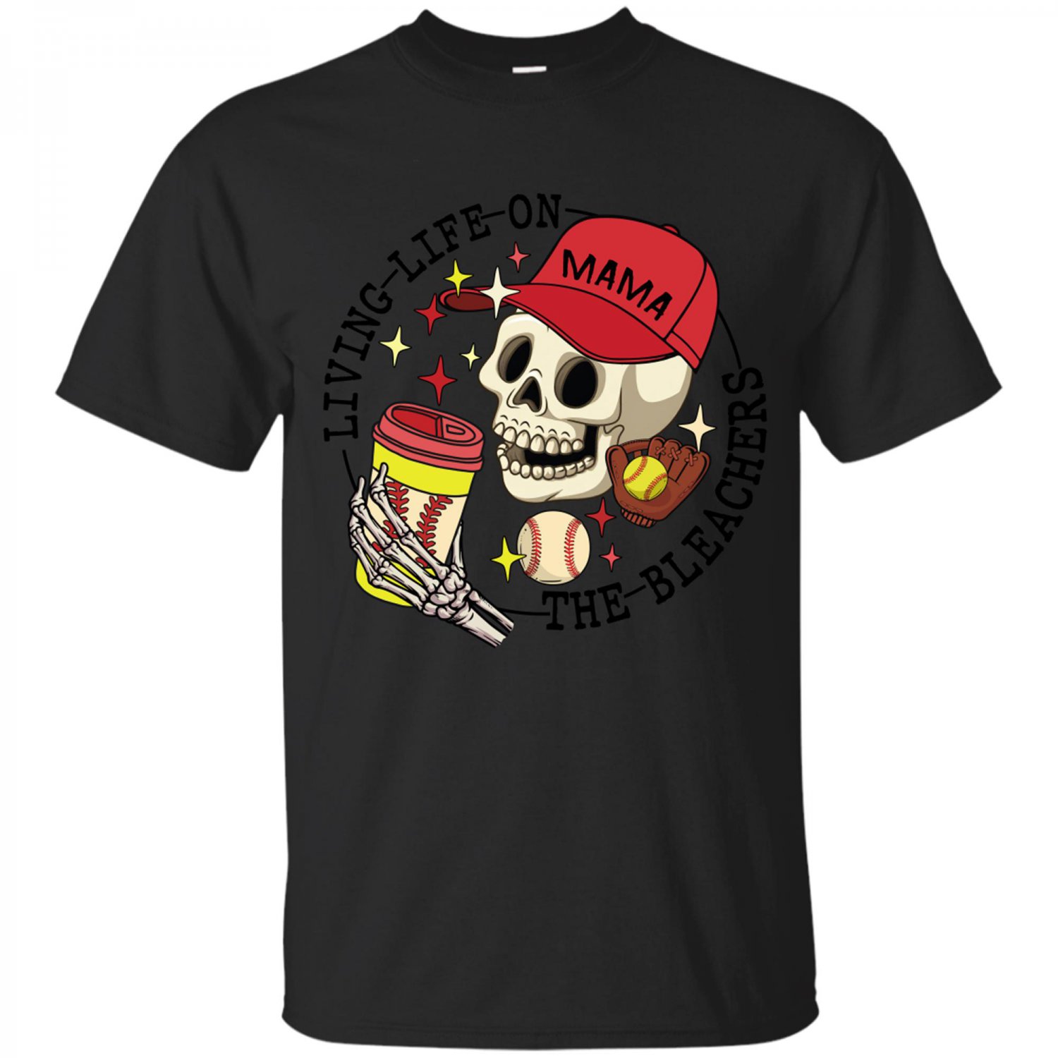 Baseball Mom Funny Trendy Baseball Mama Sports Mom Coffee Mom Baseball Game Season T-Shirt