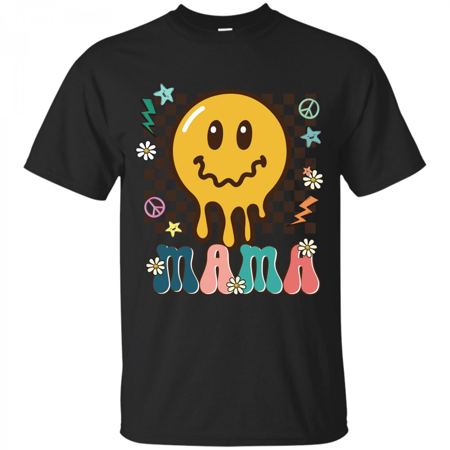 Retro Mama Mama Smiley Face Mother's Day Shirt, Mom T shirt