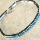 Silver Elegant Blue Fire Opal Bracelet