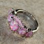 SILVER Elegant Pink Fire Opal & Pink Kunzite Ring Size 6, WR41604