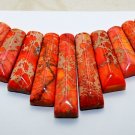 Drilled Orange Red Sediment Turquoise CABOCHON 11 PCS Beads Set Imperial Jasper Drilled Orange Red Sediment Turquoise CABOCHON 11 PCS Beads Set Imperial Jasper