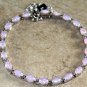 Silver Elegant Pink Fire Opal Oval Bracelet Woman Gift