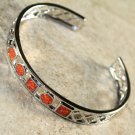 Silver Elegant Orange Fire Opal Multi Stones Bracelet Cuff Silver Elegant Orange Fire Opal Multi Stones Bracelet Cuff