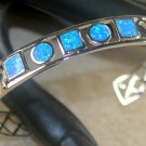 Silver Elegant Blue Fire Opal Multi Stones Bracelet Cuff Silver Elegant Blue Fire Opal Multi Stones Bracelet Cuff