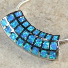 SILVER Elegant Blue Fire Opal Elbow Pendant Necklace Woman Gift SILVER Elegant Blue Fire Opal Elbow Pendant Necklace Woman Gift