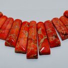 Light Red Sediment Turquoise CABOCHON 11PCS Beads Set Imperial Jasper Necklace