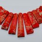 Light Red Sediment Turquoise CABOCHON 11PCS Beads Set Imperial Jasper Necklace