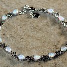 Silver Elegant White Fire Opal Teardrop Bracelet Jewelry Woman Gift