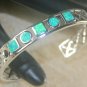 Silver Elegant Green Fire Opal Multi Stones Bracelet Cuff