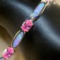 Silver Elegant Pink Fire Opal & Pink Kunzite Bracelet