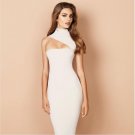 White DAZZLING Sleeveless SLIT SLINKY Midi DRESS Sexy Party Skirt Bodycon Sling White DAZZLING Sleeveless SLIT SLINKY Midi DRESS Sexy Party Skirt Bodycon Sling