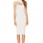 White DAZZLING Sleeveless SLIT SLINKY Midi DRESS Sexy Party Skirt Bodycon Sling