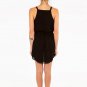 Black Chaotic Chiffon Slim Sling V-neck Strip Off shoulder Casual Midi Dress