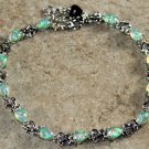 Silver Elegant Green Fire Opal Teardrop Bracelet Jewelry Woman Gift