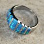 SILVER Elegant Blue Fire Opal Ring Size 7, WR41405