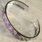Silver Elegant Pink Fire Opal Multi Stones Bracelet Cuff