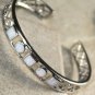 Silver Elegant White Fire Opal Multi Stones Bracelet Cuff