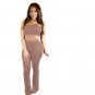 2 Pcs Sexy Coffee Brown Boob Tube Top HALTER FIT Strapless  Bell-bottom Trousers