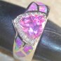 SILVER Elegant Pink Fire Opal & Pink Kunzite Ring Size 6, WR40701