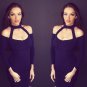 Deep Blue OFF-THE-SHOULDER HIGH SLIT SLINKY Maxi DRESS Sexy Skirt Bodycon