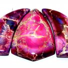 Purple Jasper Sea Sediment Turquoise CABOCHON 3 PCS Beads Set Imperial Cabs