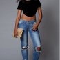 Sexy Backless Short Sleeve Black O Neck Tank Top Semi Sheer T-shirt