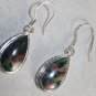 Handmade Sea Sediment Imperial Jasper Copper Turquoise Silver Earrings E01-10