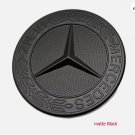 57MM Mercedes Benz Matte Black Flat Front Hood Emblem AMG Badge LAUREL OEM