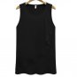 Black Lady's Chaotic Chiffon Top Semi Sheer Wavy Edge Flowy Rippled Edge Shirt